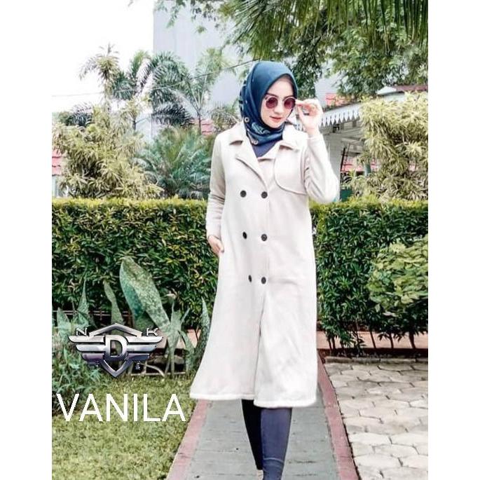 Long Coat Premium Best Seller  Coat Wanita Muslimah Tebal Jaket Wanita Syari Anti Luntur Mantel