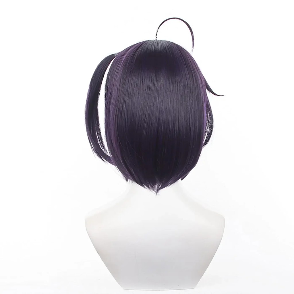 Takanashi Rikka Cosplay Wig Short Purple Black Heat Resistant Synthetic Hair Wigs For Women Girls