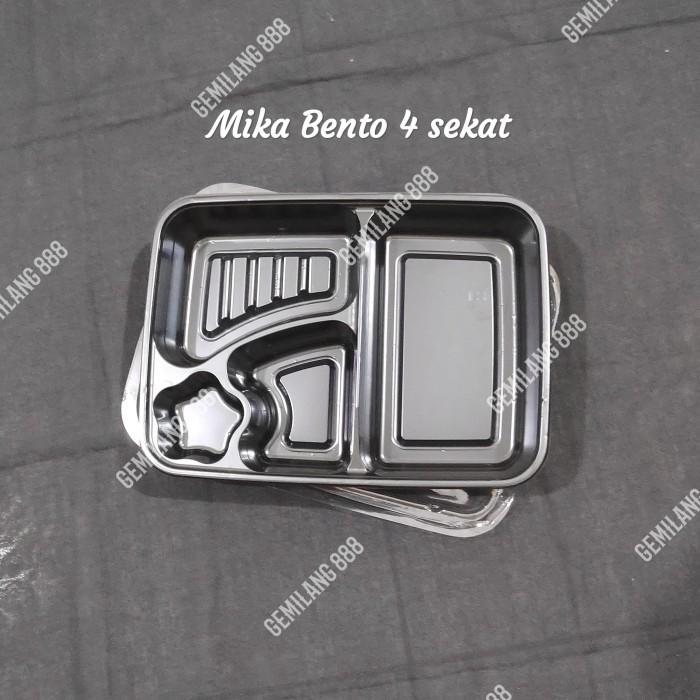 Mika Bento 4 sekat, kotak nasi Mika, Tray Bento