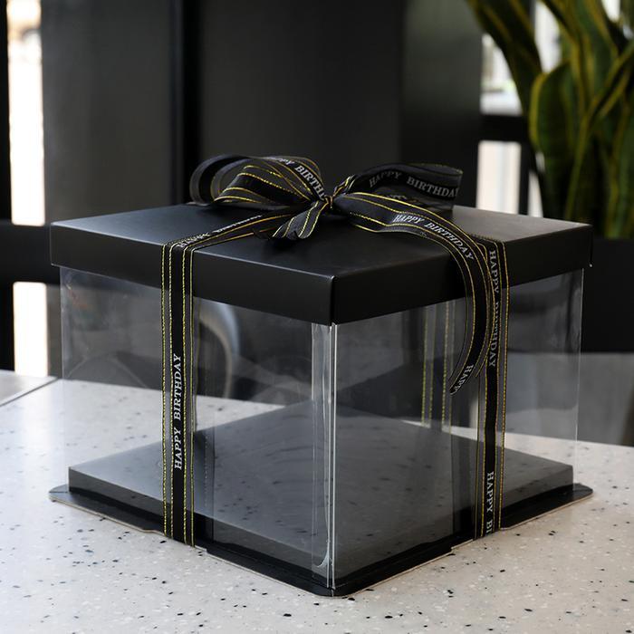 JTTOP" CAKE BOX WADAH SESERAHAN MIKA TRANSPARANT WADAH HANTARAN