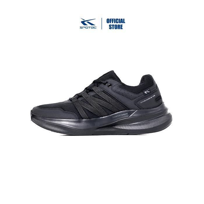 SPOTEC RUNNING MODERN SEPATU LARI PRIA WANITA - HITAM PUTIH