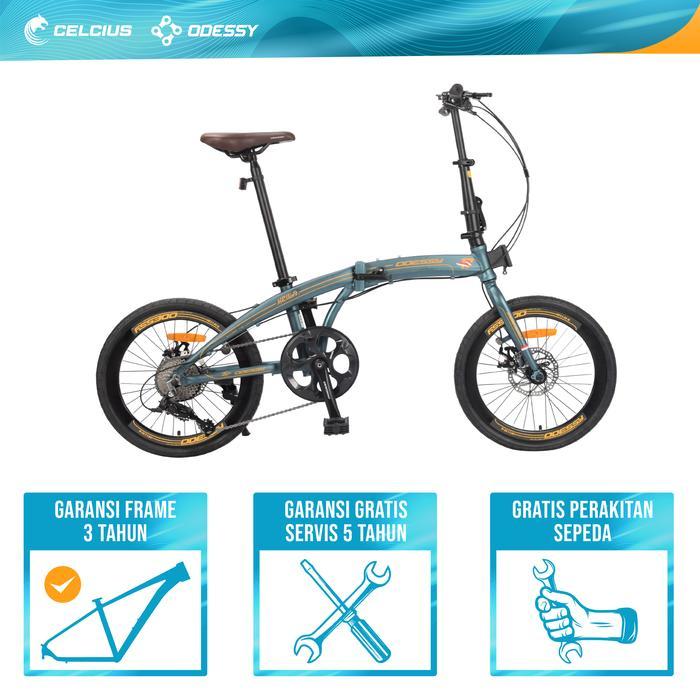 SEPEDA LIPAT ODESSY HELLIO 9 FRAME ALLOY UKURAN 20 INCH - 9 SPEED