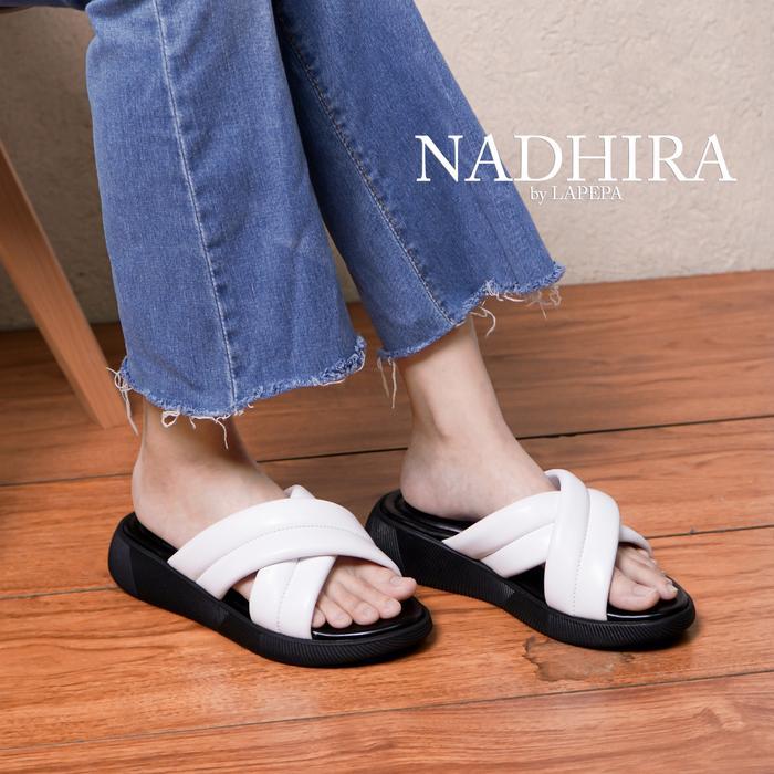 Lapepa Sandal - Nadhira Sandal Wanita Model Silang Double Strap Sendal Selop Cewek Kekinian Sandal