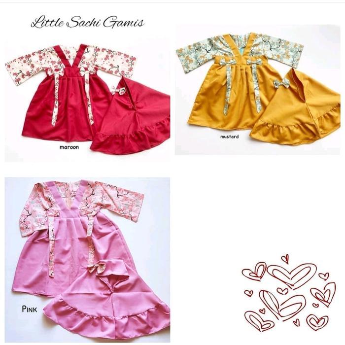 Baju Gamis Dress Gaun Jilbab Hanbok Sachi Anak Bayi Perempuan