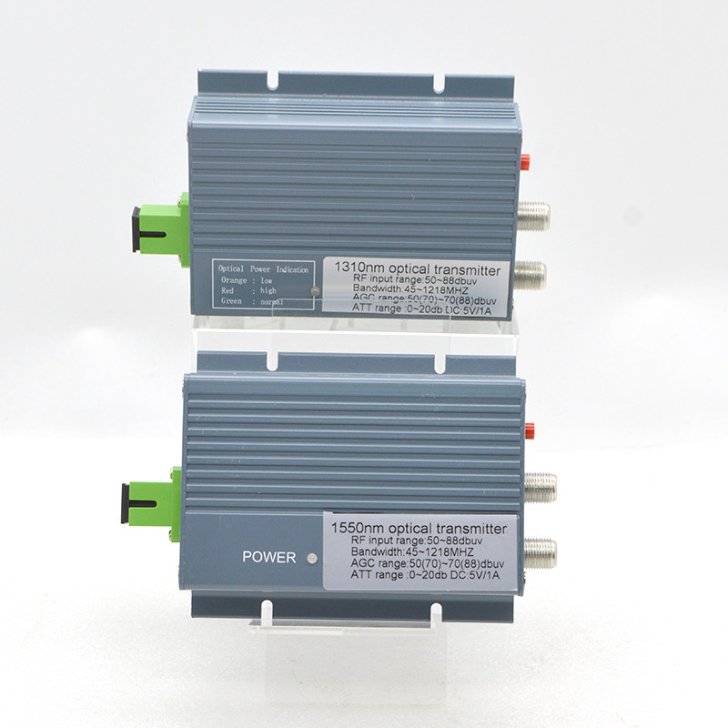 SPECIAL Mini FTTH/CATV Laser Transmitter 2RF 10mW 47-1218MHz AGC, High Stability Low Noise Fiber Opt