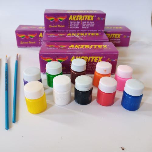 "New" Cat Acrytex - Cat Melukis Anti Luntur - Cat kain Lukis Kesenian - Cet Air Murah Promo 10 warna