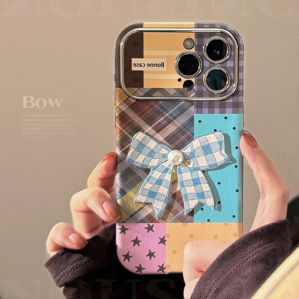 Premium Pita Motif Kotak-Kotak Retro Case Realme Note 70 Note C71 60 60X C85 Pro Note C75 C75X C61 N