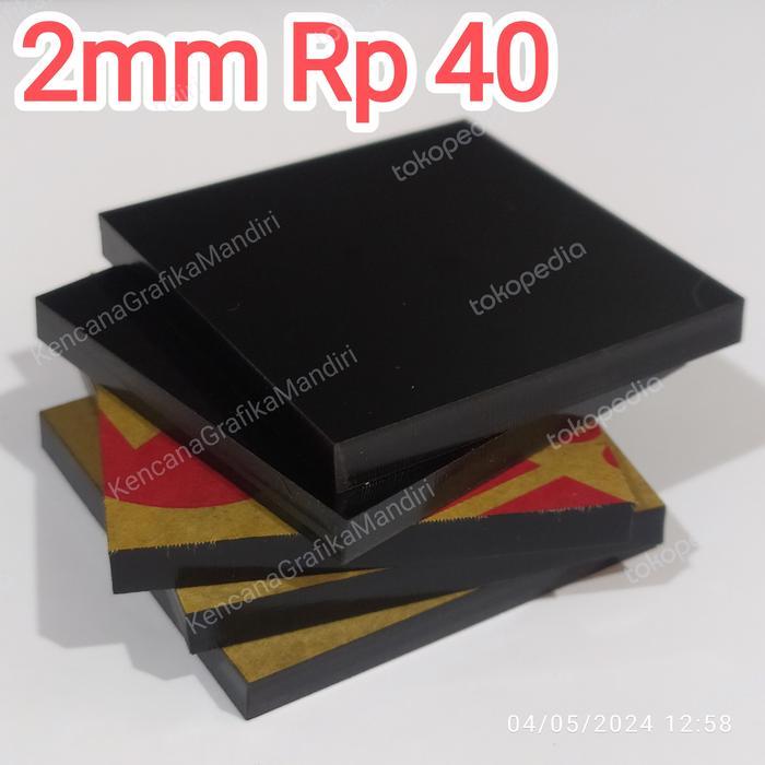 Akrilik lembaran hitam 2mm potongan custom, Akrilik hitam lembaran.