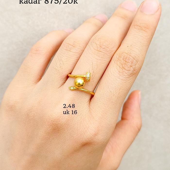 terlaris, best seller Cincin Dubai Jewellery Fashion Hadiah Pacar Teman Ibu Toko Emas Asli 100% ori