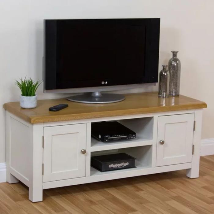 meja tv minimalis duco putih