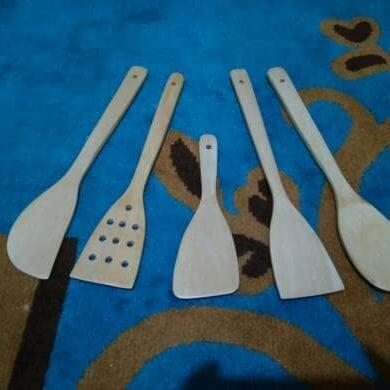 Sutil/Sendok/Spatula/Sodet Kayu Mahoni set isi 5 pcs