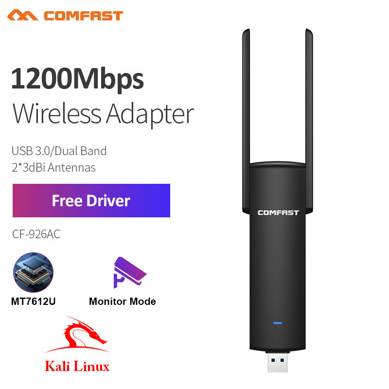 SPECIAL Comfast adaptor WiFi USB 3.0 2.4G & 5G, kartu jaringan nirkabel Dongle AC1200 untuk Win XP/7