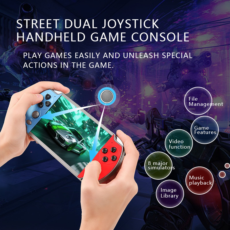 X7/X7PLUS Handheld Game Console 4.3/5.1 Inch Handheld High Definition Screen with Clear Video Built