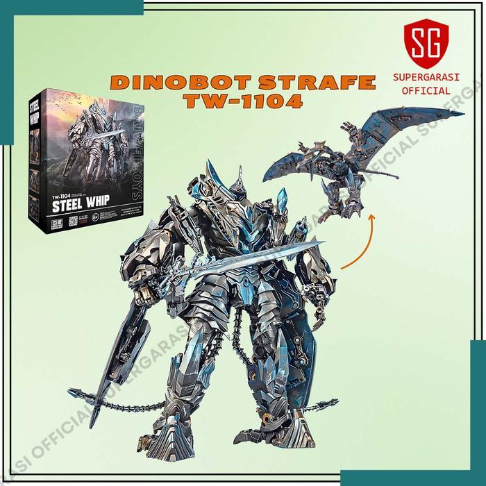 Baiwei Robot Strafe Transformers TW-1104 Steel Whip Action figure Burung Deformation Dinobot