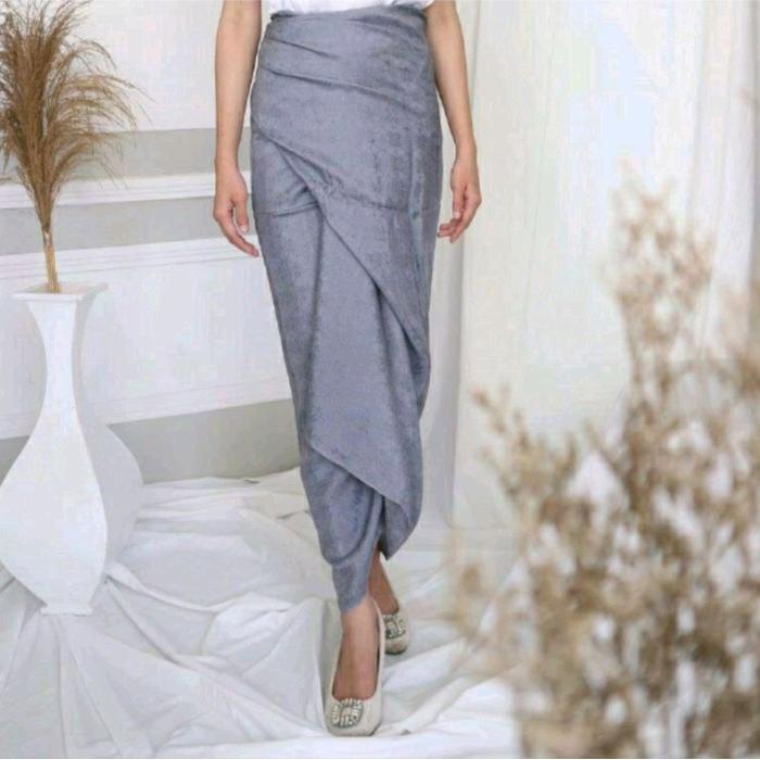 Rok Lilit Tali Model Simple Bahan Viscose Tanpa Furing - Motif, Baju