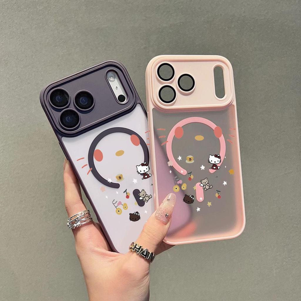 Hello Kitty Semi-Transparan Casing Vivo V50 Lite V60 Lite Y400 Y29 Y28 Y19S Pro V40 Lite Y17 Y16 V29