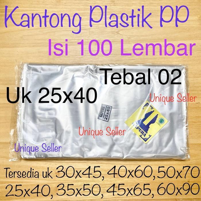 [Isi100] Plastik Laundry Gapura 25x40 Tebal 02 / Kantong Plastik PP Uk 25 x 40 x 02 / Plastik Opp
