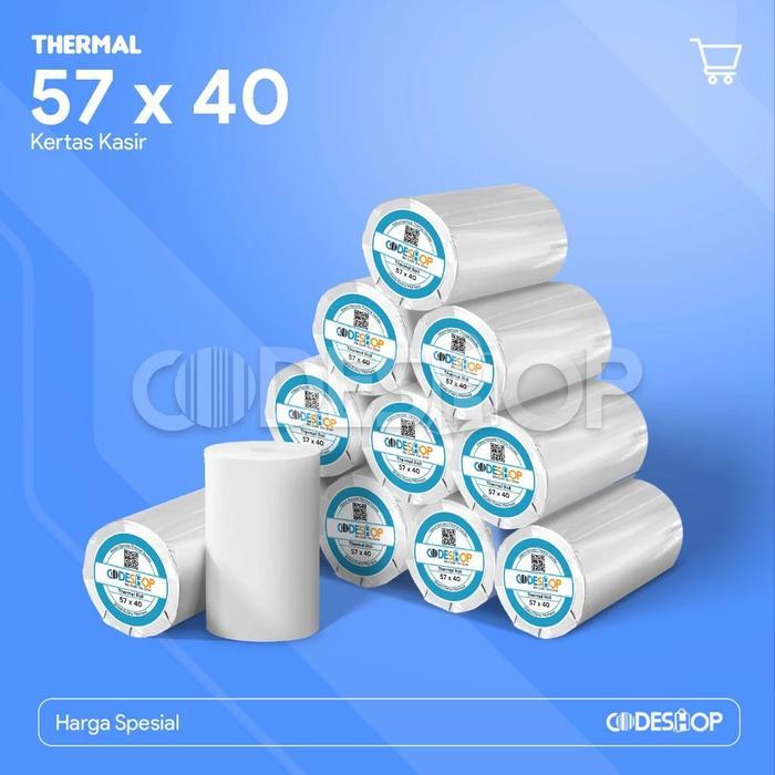 KERTAS STRUK THERMAL 58 X 40 MM - THERMAL ROLL MOBILE PRINTER 58X40