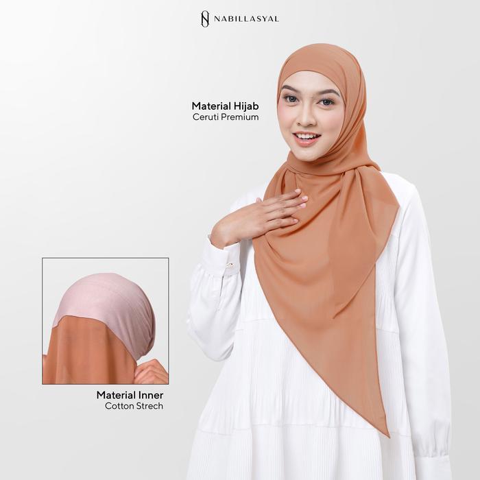 Nabillasyal Hijab Segiempat Inner 2 In 1 Hijab Semi-Instant Ceruti Hanna Series Terpercaya