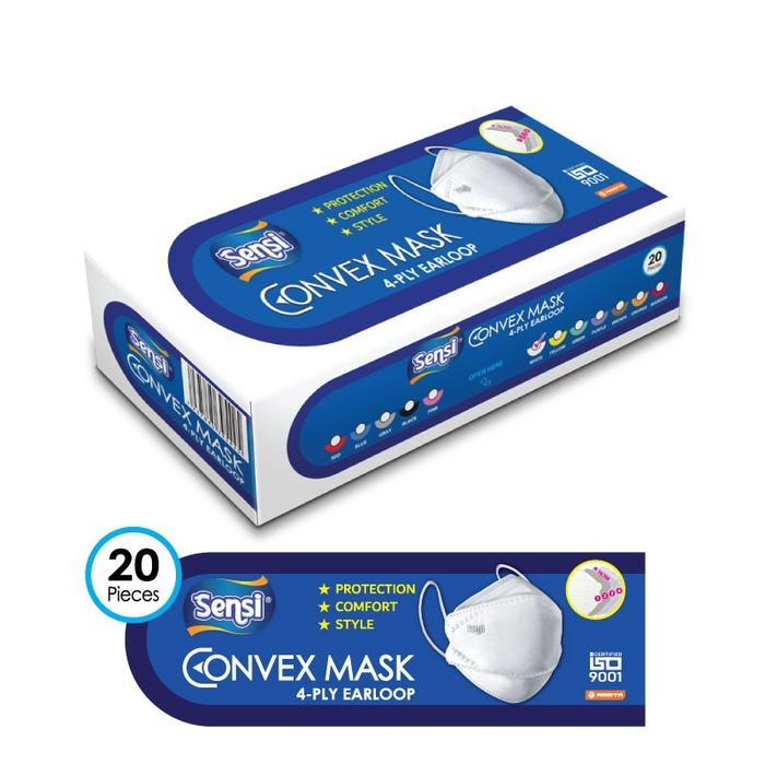 Ready Convex Mask Earloop 20 Pcs SENSI l Masker KF 94 Sensi Isi 20pcs