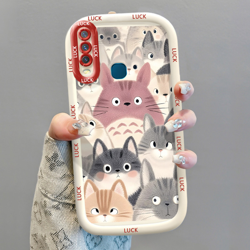 Casing Hp untuk VIVO Y12 Y15 Y17 Y11 2019 Y12i Y3 Y3s 2020 Case Totoro yang lucu Kesing aesthetic ph