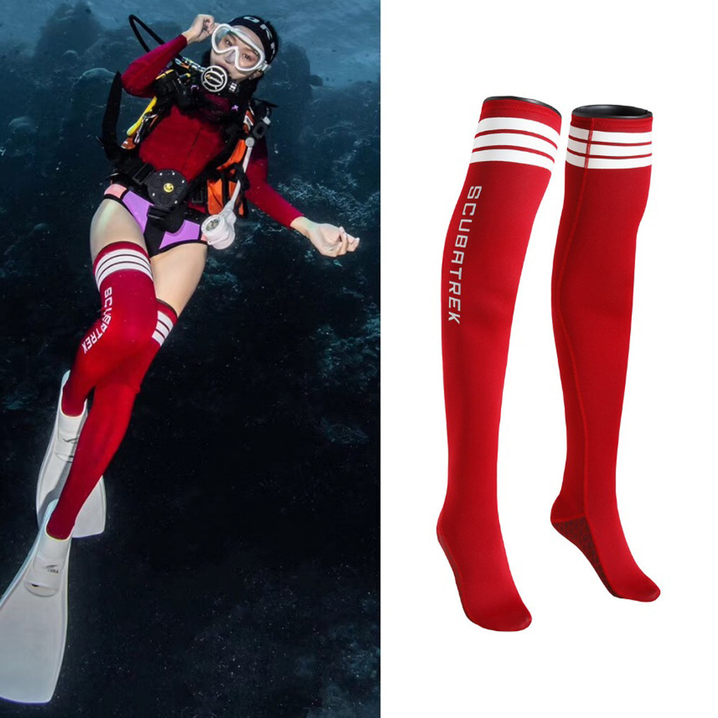 Women Wetsuit 1.5mm Long Diving Sock Warm Non-Slip Stocking Boot Water Shoes Snorkeling Surfing Neop