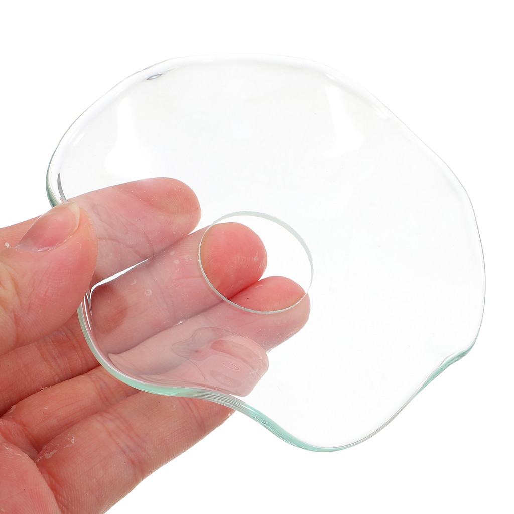 1pc Glass Dish Aromatherapy Lamp Candle Candlestick Wax Drip Catcher Protector Holder Dripper Clear