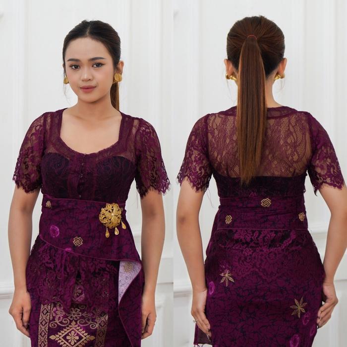 Kebaya Metalik Santili Lengan Pendek