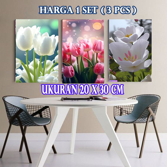 1 Set Hiasan Dinding Bunga/Ruang Tamu/Kamar/Dapur/Teras Dll