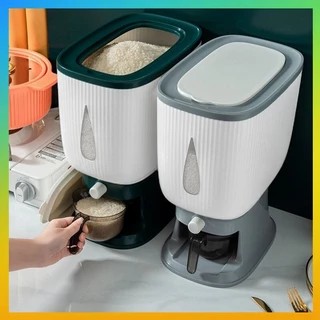 Dispenser Beras 10 Kg Modern Tempat Wadah Penyimpanan Beras Otomatis Food Grade