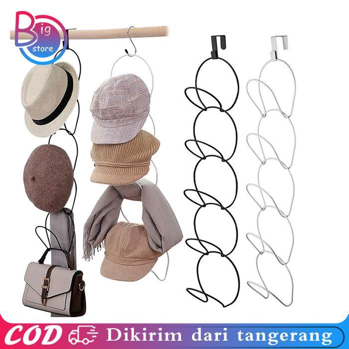 Rak Topi Gantung Multifungsi Gantungan Hijab Rak Gantung Cap Organizer Rak Gantungan Topi Dinding