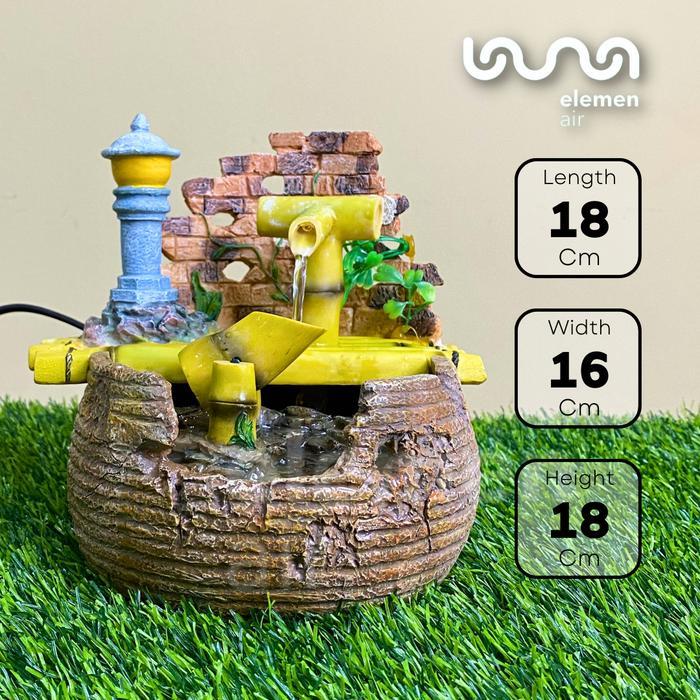 Hiasan Dekorasi Meja Toko / Rumah Air Mancur Mengalir - Bambu Bawah