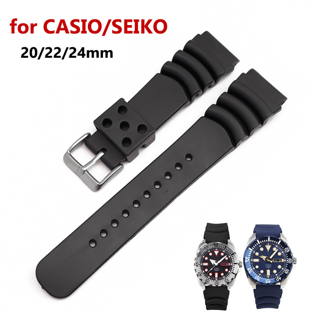 Wrist Strap For Seiko 20Mm 22Mm 24Mm Dr Rubber Watch Band Silicone Sports Bracelet For Seiko