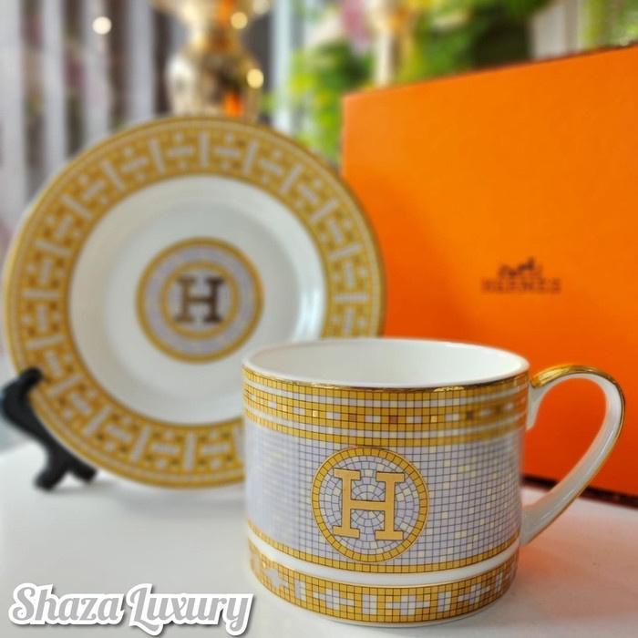 Luxury Hermes Mug Set Gift 18pcs/ Set Cangkir Mewah Gold Gift Herms