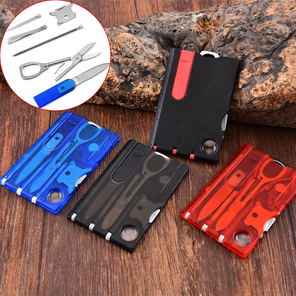 Swiss Tool Card All in One Screwdriver Kit 9 Piece Outdoor Multi Tool Emergency Survival Gear