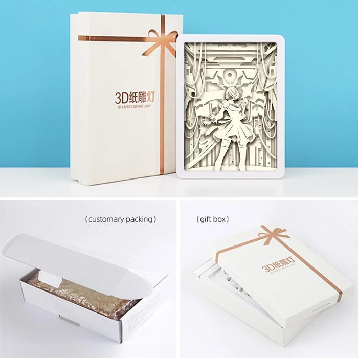 . 3D Led Night Light Nier Automata Paper Cut Anime Light Box Usb -