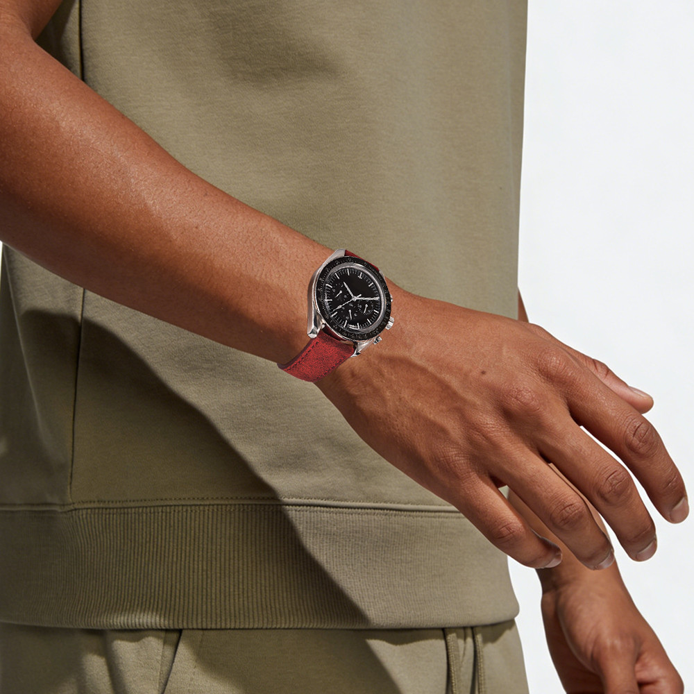 JWNSPA Leather Watch Band Quick Release Strap Handmade Stitching For Breitling IWC Omega Watch