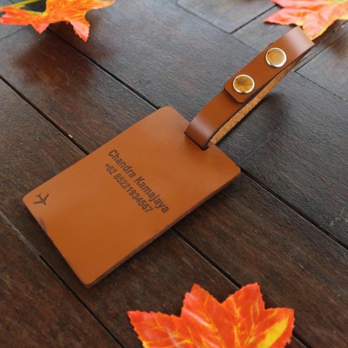 Luggage Tag Kulit Asli - Tag Koper - Penanda Koper Redy Stok