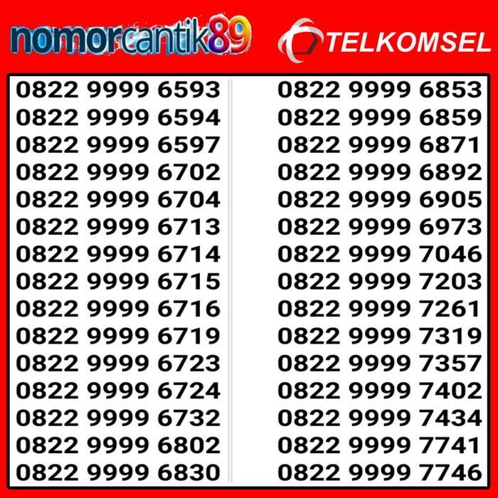 Nomor Cantik Simpati Seri 0822 9999 Xxxx