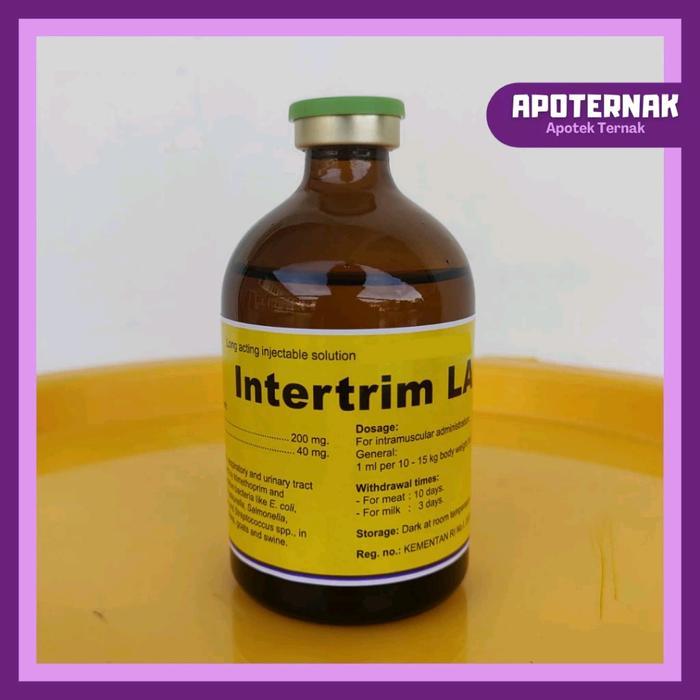 INTERTRIM LA 100ML - OBAT INFEKSI SALURAN PENCERNAAN PERNAFASAN PEKENCINGAN OBAT DIARE SAPI KAMBING