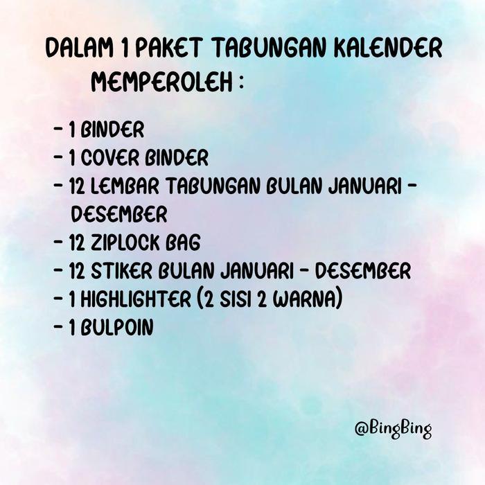 Terlaris [12 ZIPLOCK] PAKET BINDER TABUNGAN KALENDER ZODIAC SERIES SALE