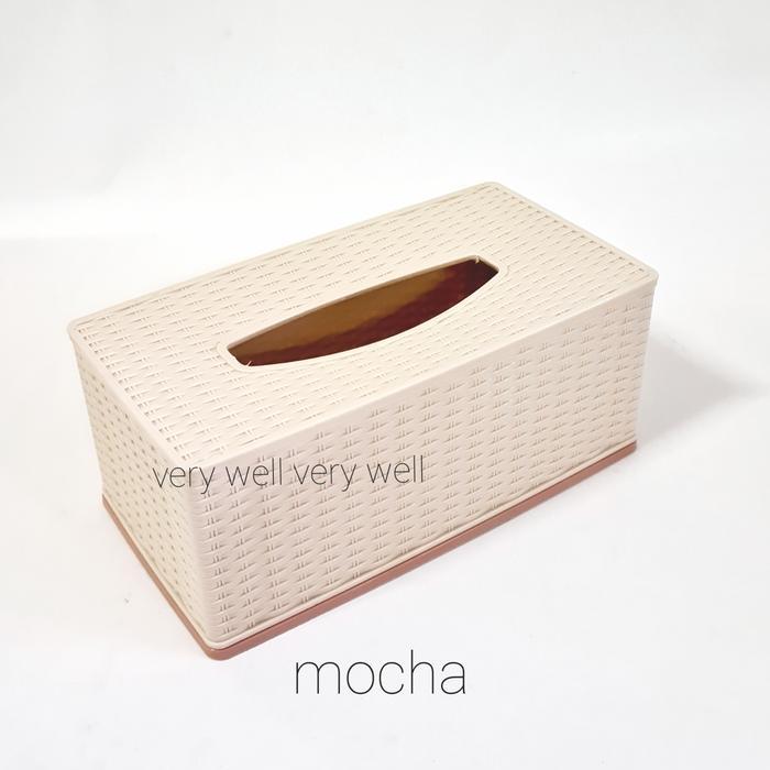 asvita tempat tissue kotak tisu segi motif rotan