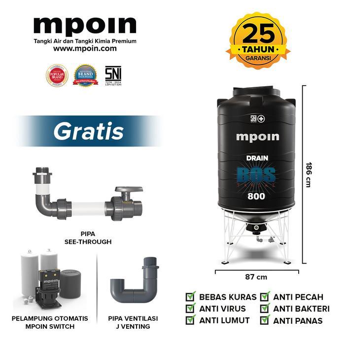 Tangki Kuras MPOIN PLUS 800 Liter DRAIN | Toren Air | Tandon Air