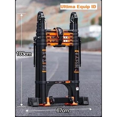 tangga lipat 2.5+2.5 teleskopik telescopic double aluminium alumunium