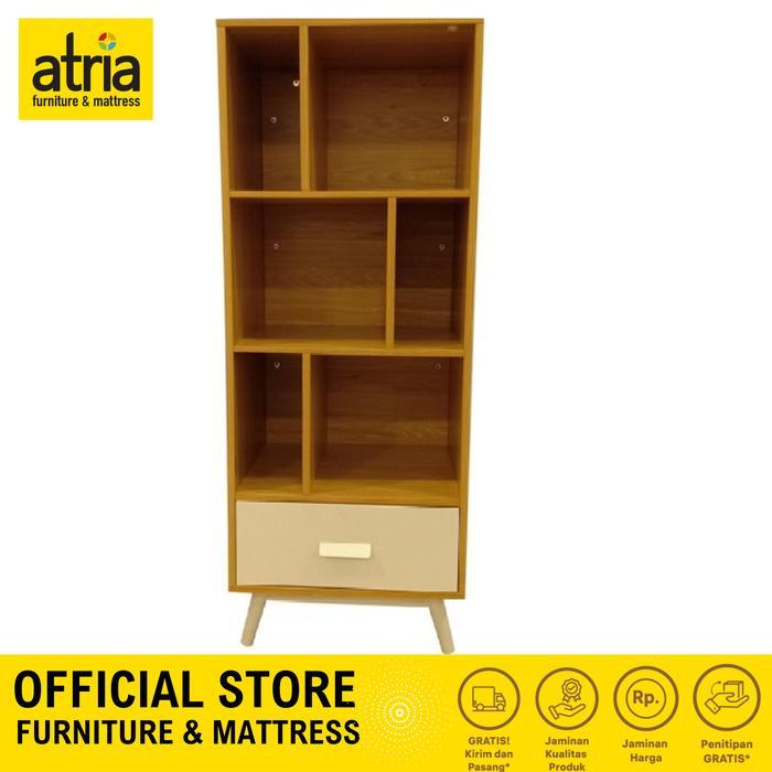 Atria Devano Rak Penyimpanan Pajangan Walnut/White Furniture Laci