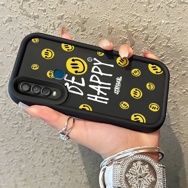 Casing Hp Untuk VIVO Y17 Y15 Y12 Y12i Y3 Y3s 2020 Case Casing pola Rainbow dan Smiling Face Cesing H