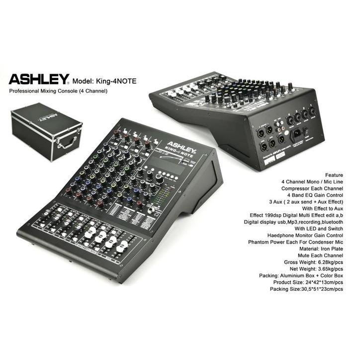 Mixer ASHLEY KING 4 NOTE + Koper / Mixer Ashley KING4 NOTE 4 CHANNEL / Mixer Ashley King Note 4 Note