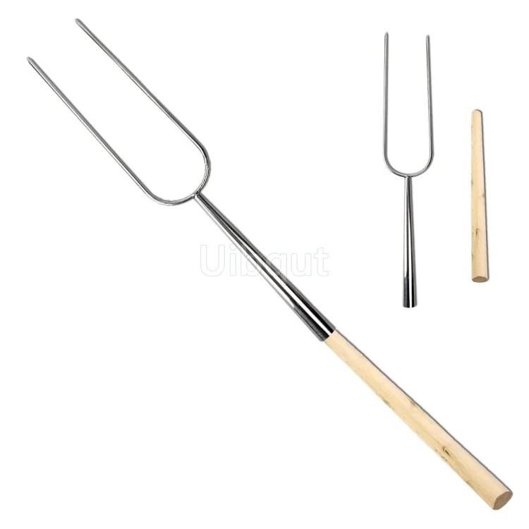 BARU Big meat fork Extendable Roasting Sticks Stainless Steel BBQ Smores Skewers duck BBQ meat fork 