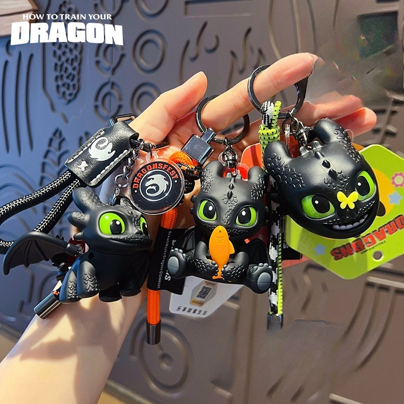 Kawaii Toothless ABS Keychain Cartoon Dragon Taming Master Backpack Pendant Car Key Accessories