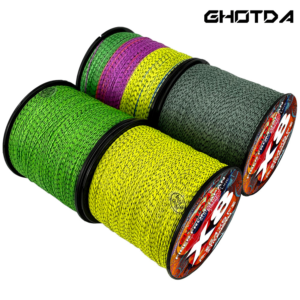 Ghotda Braided Fishing Line X4/X8 300M Speckle Multifilament Pe Wire Invisible Super Strong Long